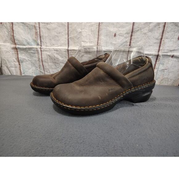 Born BOC Peggy Chocolate Oiled Leather Clogs C45723 Women's Size 10 M - Picture 2 of 11